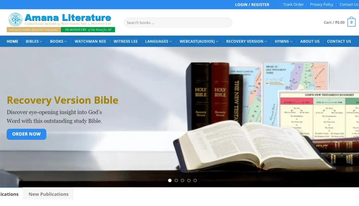 Amana Literature WooCommerce online store developed by freelance WordPress developer Tamilarasan N