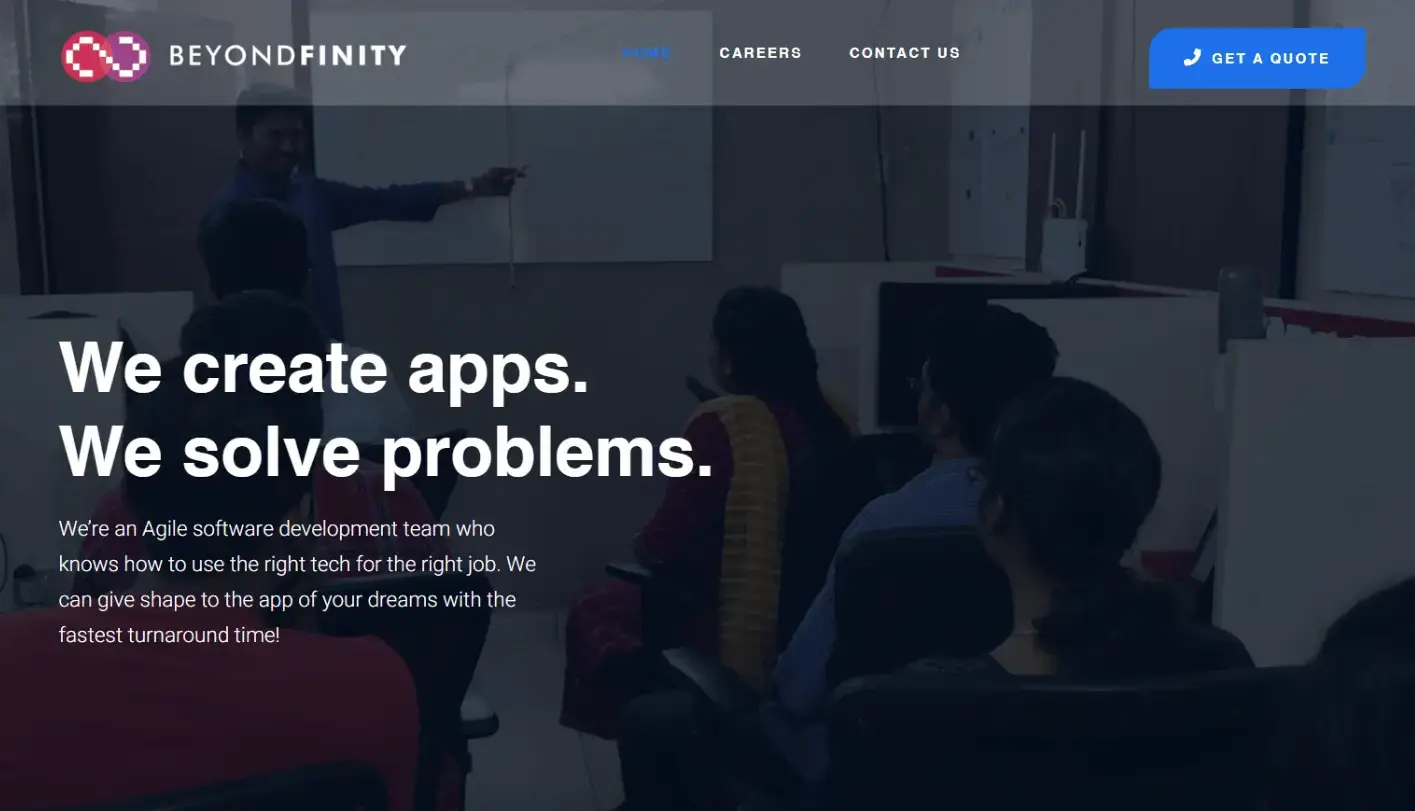 BeyondFinity Engineering corporate website built by freelance WordPress developer Tamilarasan N
