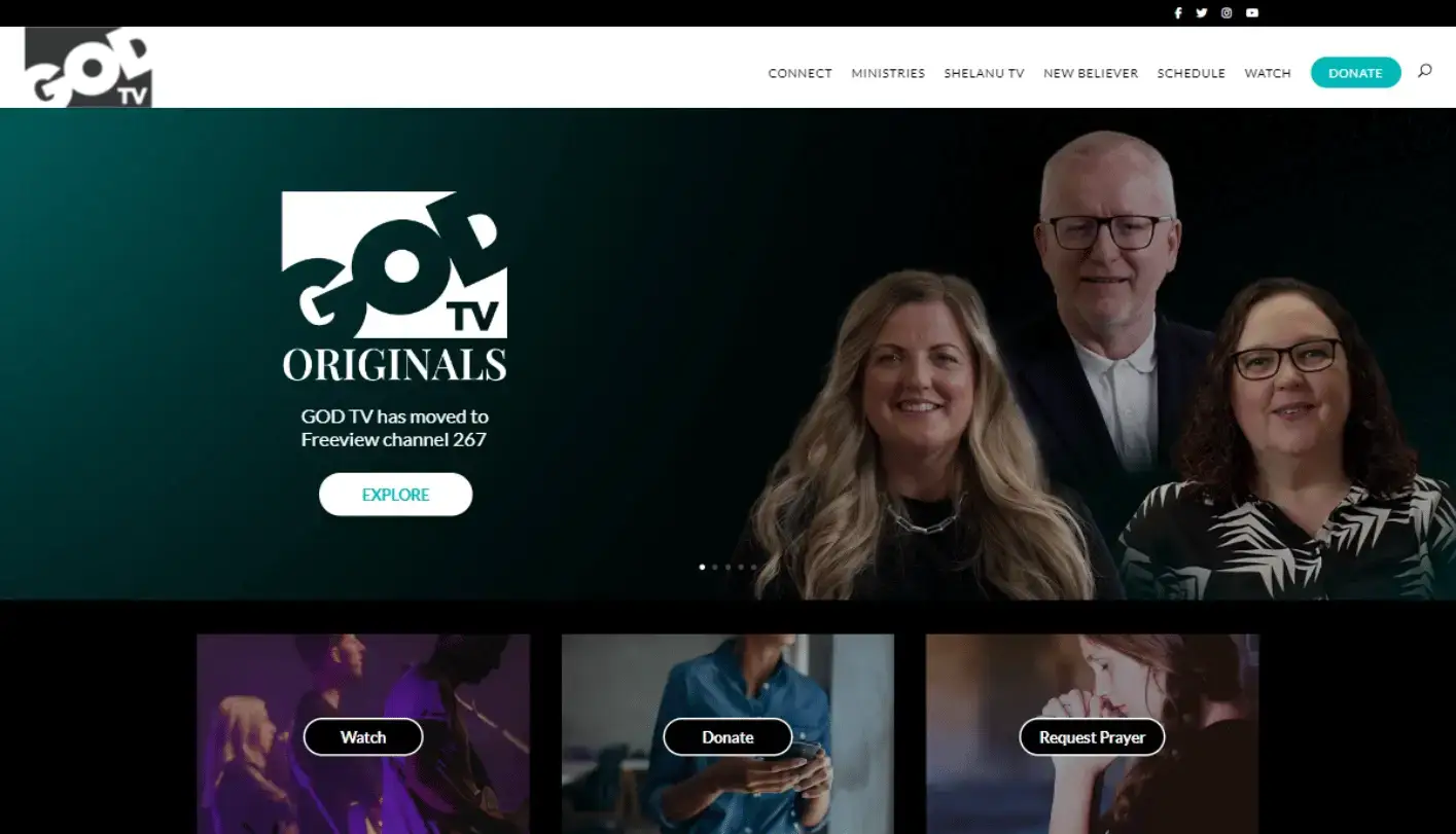 GOD TV media and broadcast platform built in WordPress by freelance developer Tamilarasan N