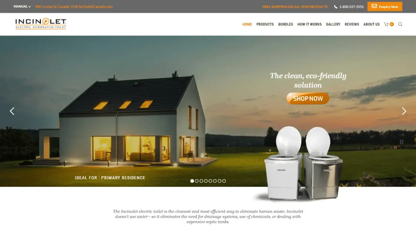 Incinolet India product and dealer website built by freelance WordPress developer Tamilarasan N