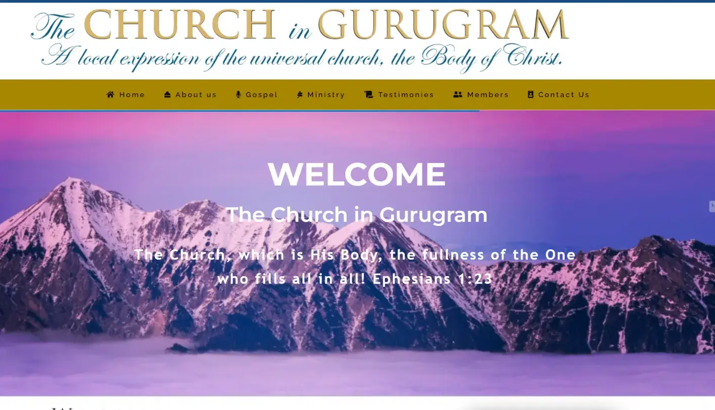 The Church in Gurugram ministry website built in WordPress by Tamilarasan N
